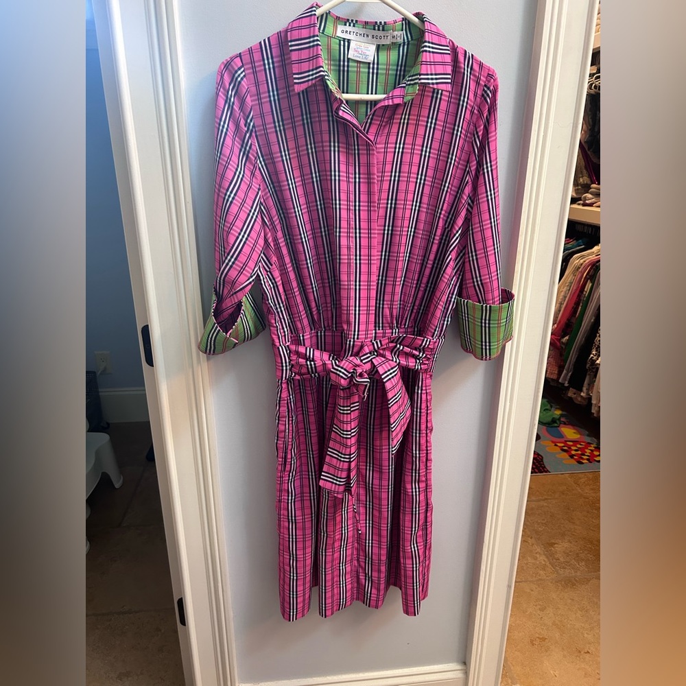 Gretchen Scott plaid dress size small perfect condition